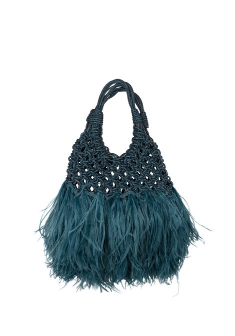 Borsa Vannifique Plumes Blue Zircon HIBOURAMA | CO00HIB-VANNIFIQUE PLUMESBLUE ZIRCON